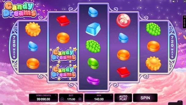 Candy Dreams - выигрыш за комбинацию Выигрыш за комбинацию в Candy Dreams